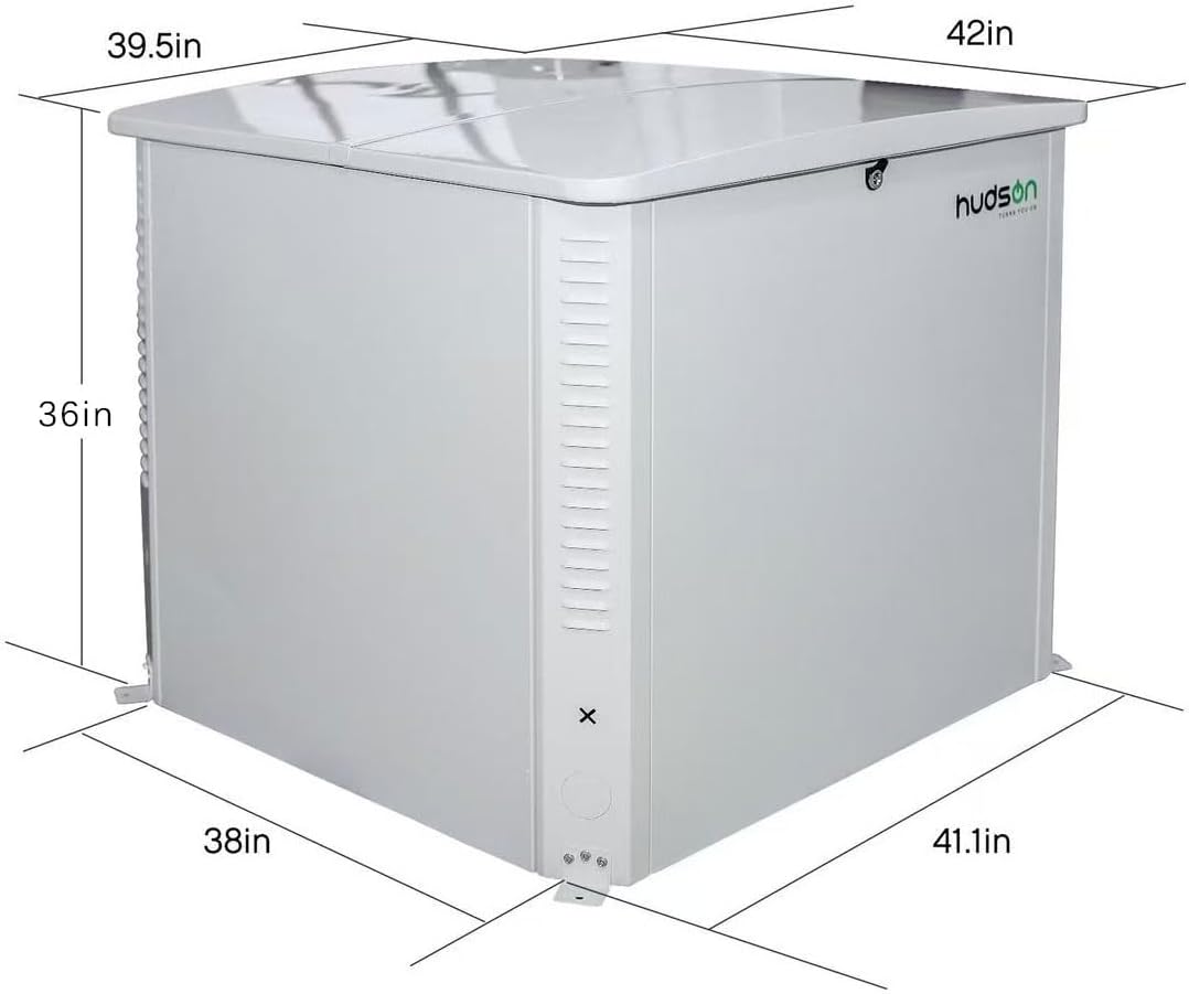 Generator Box, Hudson SD Aluminum Generator Quiet Box Interior Space: 39.4”x32”x31.7”, Air-Cooled Generator Cover with Powerful Fan, for Most Heavy Duty and Portable Generators, White