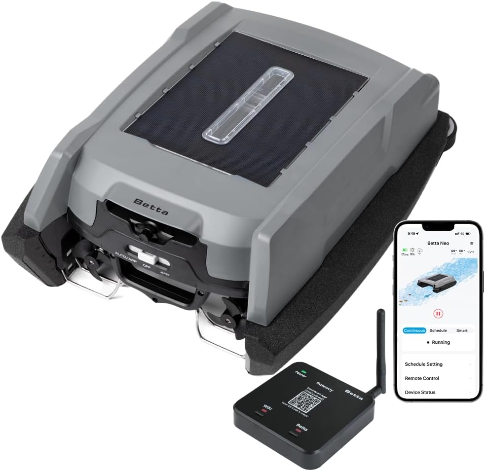 Betta Neo solar pool skimmer scheduled cleaning automation hands-free