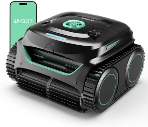 WYBOT C2 black green cordless robotic pool cleaner professional design