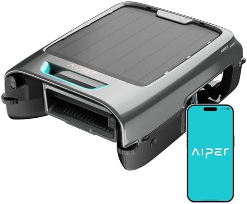 AIPER EcoSurfer S2 gray color variant skimmer on pool water
