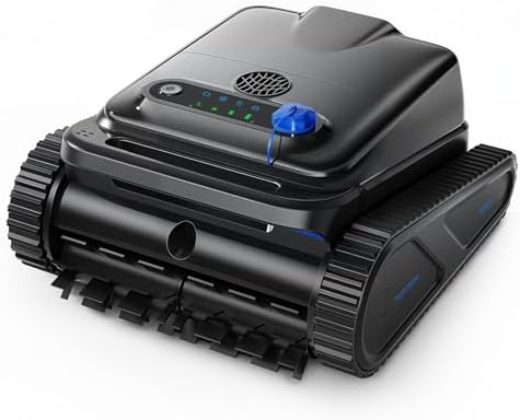 OUCAXIA 2026 navy robotic pool vacuum in inground pool ready to clean