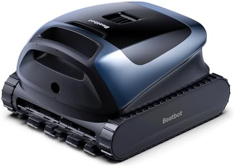 Beatbot Sora 30 deep blue robotic pool vacuum on pool deck