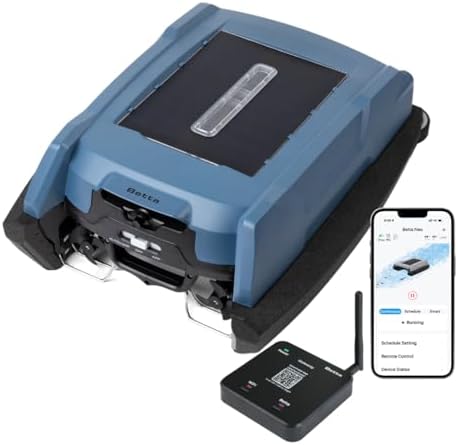 Betta Neo blue solar robotic pool skimmer with app gateway system
