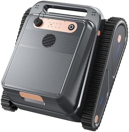 EZIOOV U8 cordless robotic pool cleaner in champagne gold on pool floor