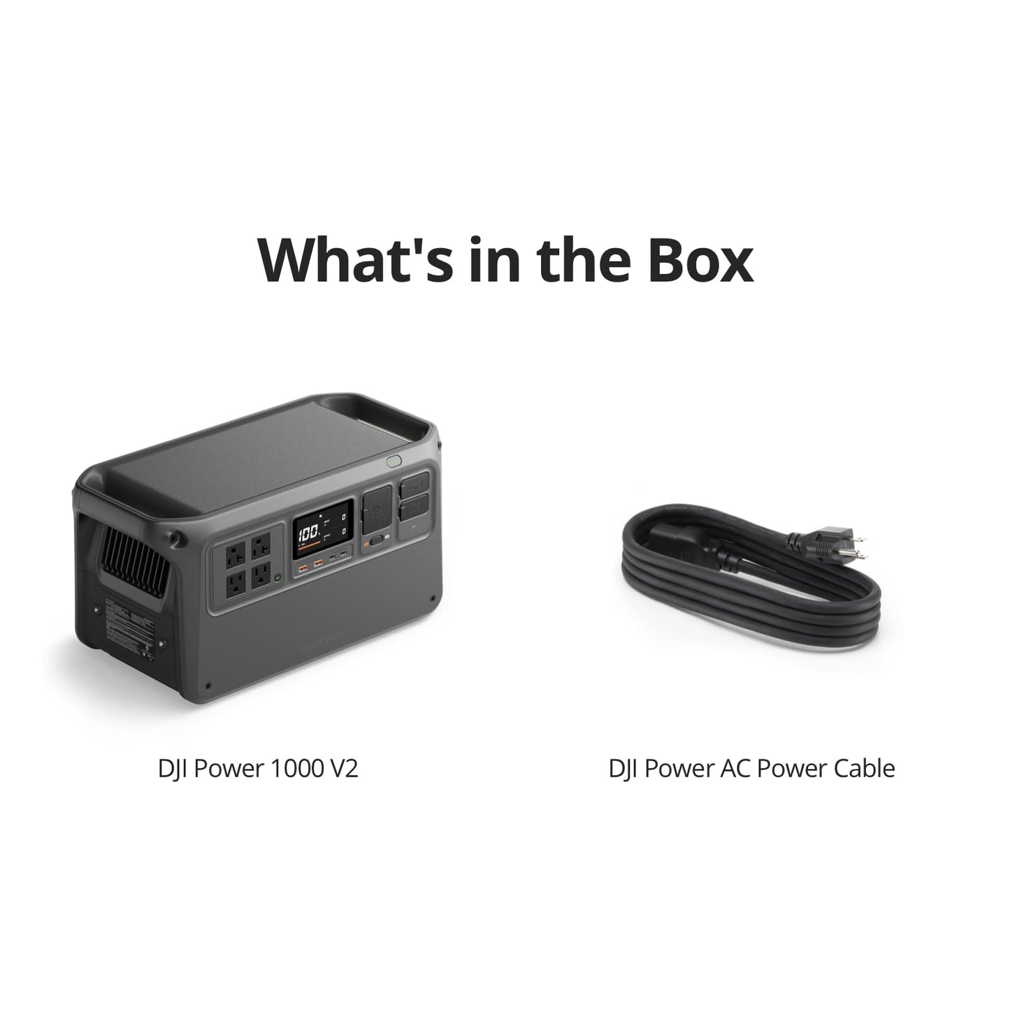 DJI Power 1000 Portable Power Station, 1024Wh LiFePO4 Battery, 2200W (Peak 2600W) AC/140W USB-C Output, 23db Ultra-Silent, Solar Generator For Home Backup, Camping (Solar Panel Optional)