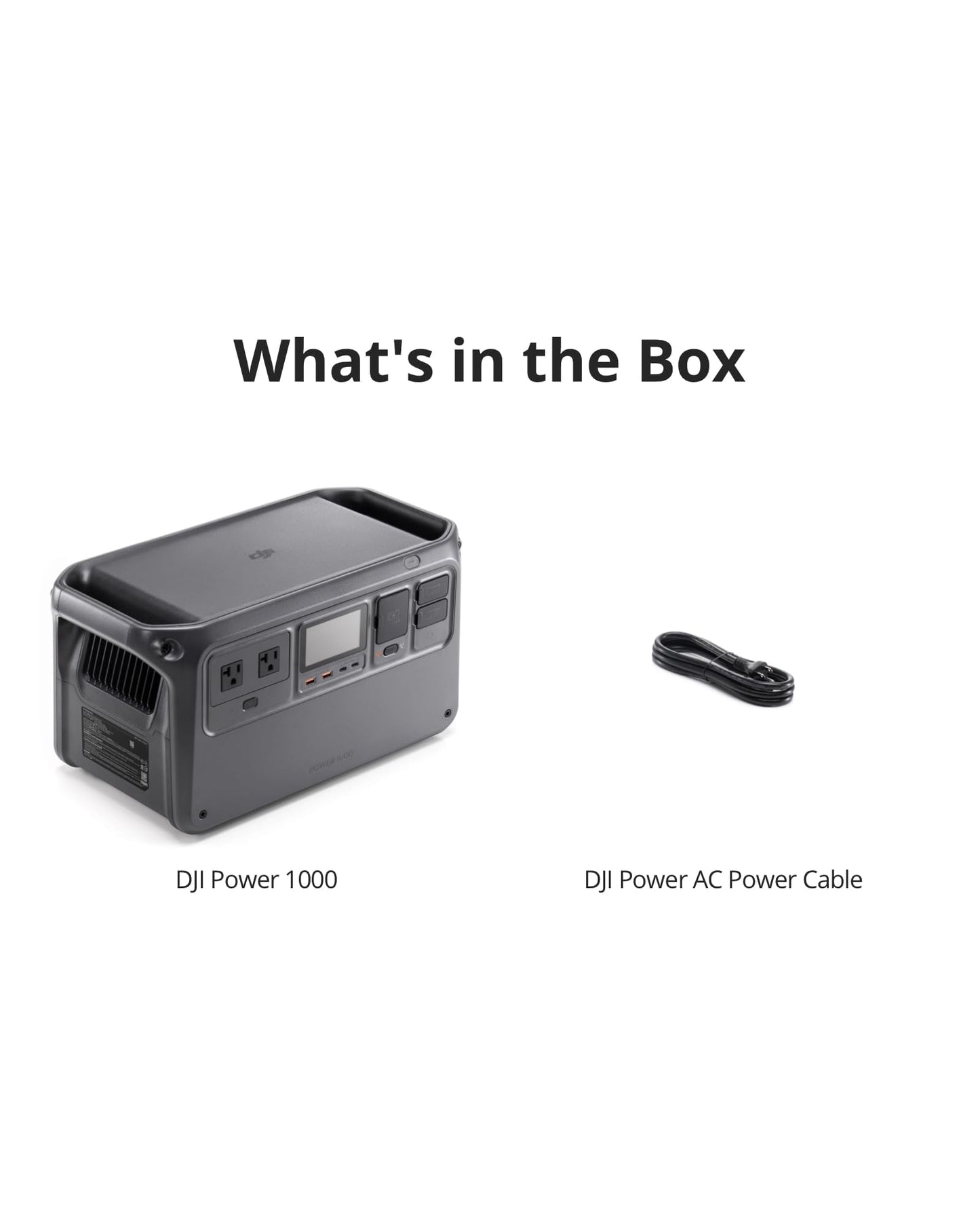 DJI Power 1000 Portable Power Station, 1024Wh LiFePO4 Battery, 2200W (Peak 2600W) AC/140W USB-C Output, 23db Ultra-Silent, Solar Generator For Home Backup, Camping (Solar Panel Optional)