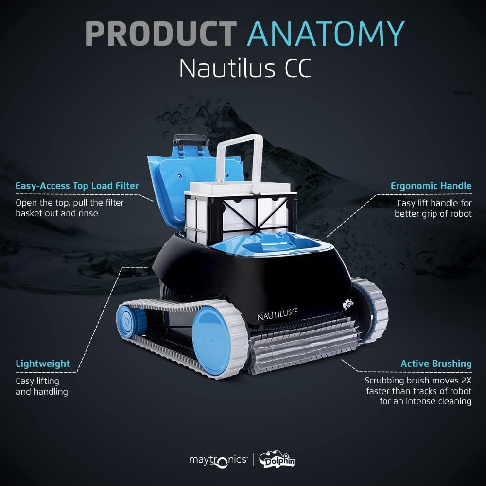 Dolphin Nautilus CC pool cleaner gentle on tile and vinyl surfaces