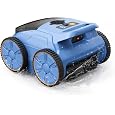 ABNEMEN cordless robotic pool vacuum on pool deck ready for one-click start