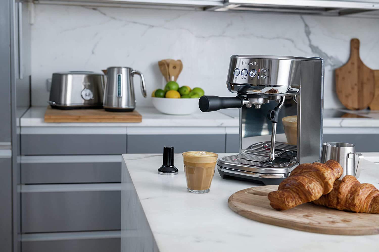 Breville BES500BSS Bambino Plus Espresso Machine, Brushed Stainless Steel | Make café-quality espresso, lattes and cappuccinos at home with this compact, semi-automatic coffee maker for home baristas