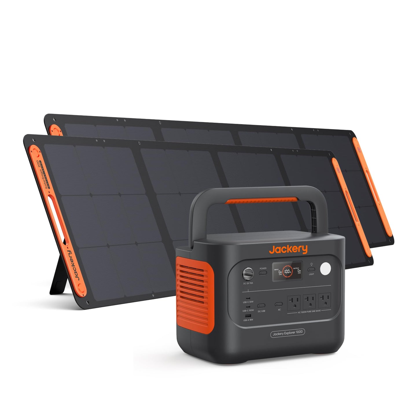 Jackery Solar Generator 1000 v2 with 200W Solar Panel,1070Wh Portable Power Station LiFePO4 Battery,1500W AC/100W USB-C Output, 1Hr Fast Charge for Outdoor,Off-Grid Living,RV,Emergency