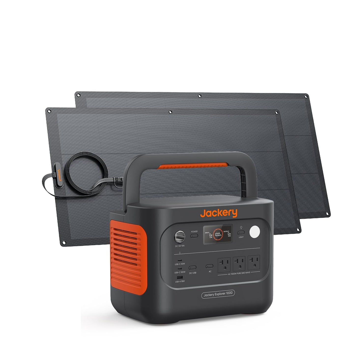 Jackery Solar Generator 1000 v2 with 200W Solar Panel,1070Wh Portable Power Station LiFePO4 Battery,1500W AC/100W USB-C Output, 1Hr Fast Charge for Outdoor,Off-Grid Living,RV,Emergency