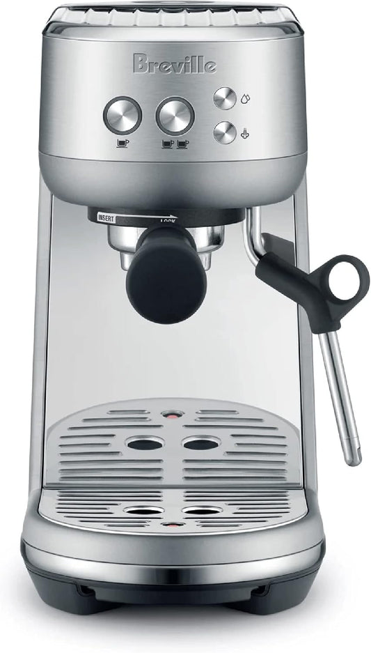 Breville BES450BSS Bambino Espresso Machine, Brushed Stainless Steel | Make café-quality espresso, lattes and cappuccinos at home with this compact, manual coffee maker | Beginner-friendly