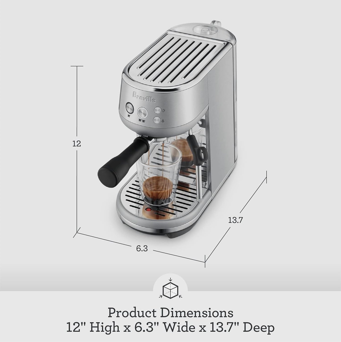 Breville BES450BSS Bambino Espresso Machine, Brushed Stainless Steel | Make café-quality espresso, lattes and cappuccinos at home with this compact, manual coffee maker | Beginner-friendly