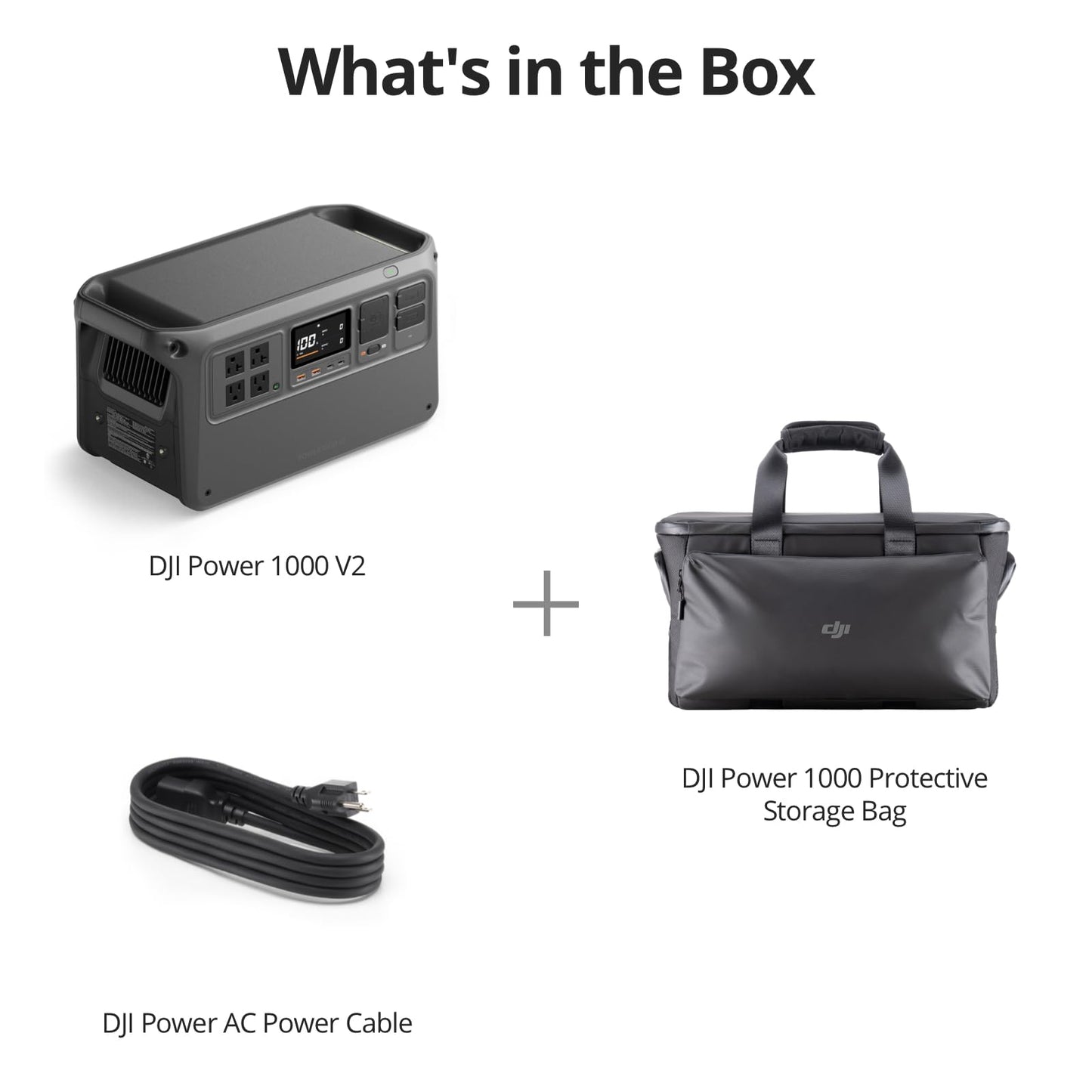 DJI Power 1000 Portable Power Station, 1024Wh LiFePO4 Battery, 2200W (Peak 2600W) AC/140W USB-C Output, 23db Ultra-Silent, Solar Generator For Home Backup, Camping (Solar Panel Optional)