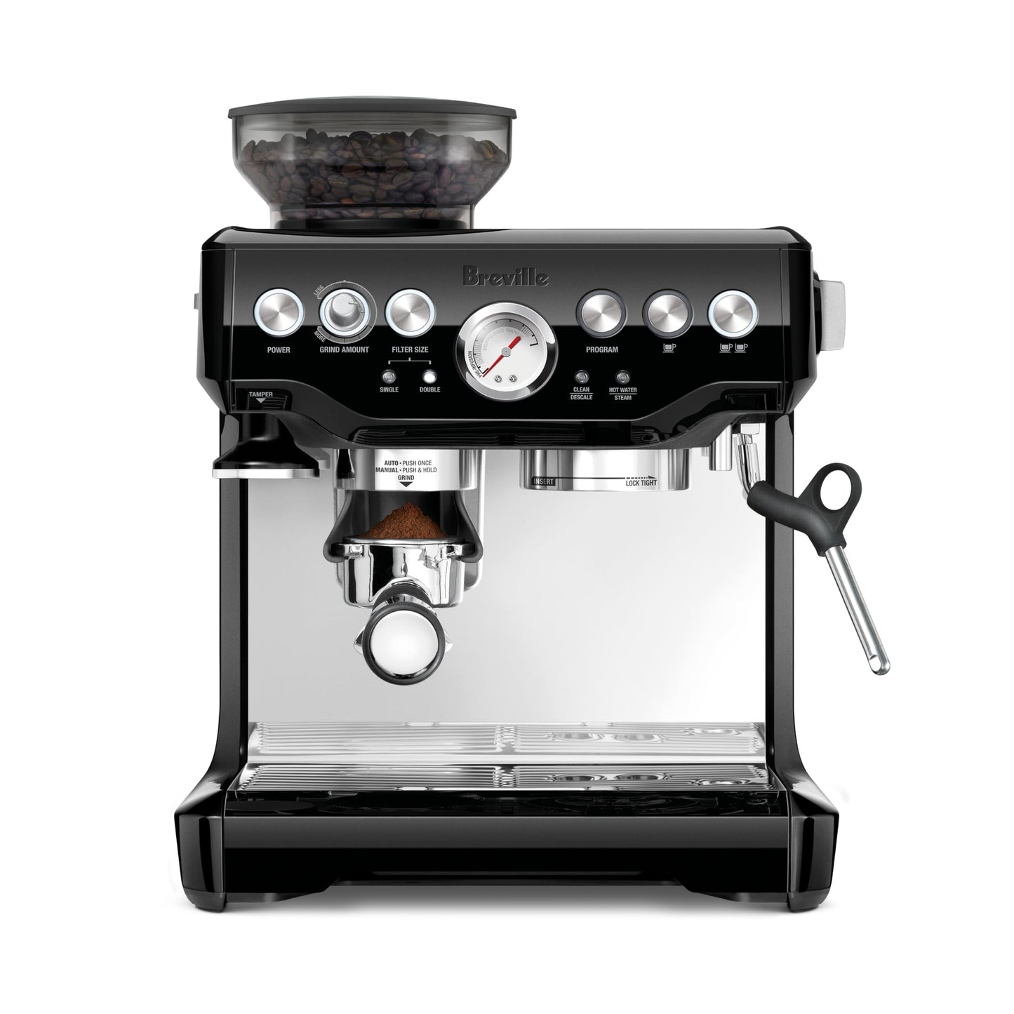 Breville BES870XL Barista Express Espresso Machine, Brushed Stainless Steel | Craft café-quality espresso shots, lattes and cappuccinos at home with this manual coffee maker with built-in grinder