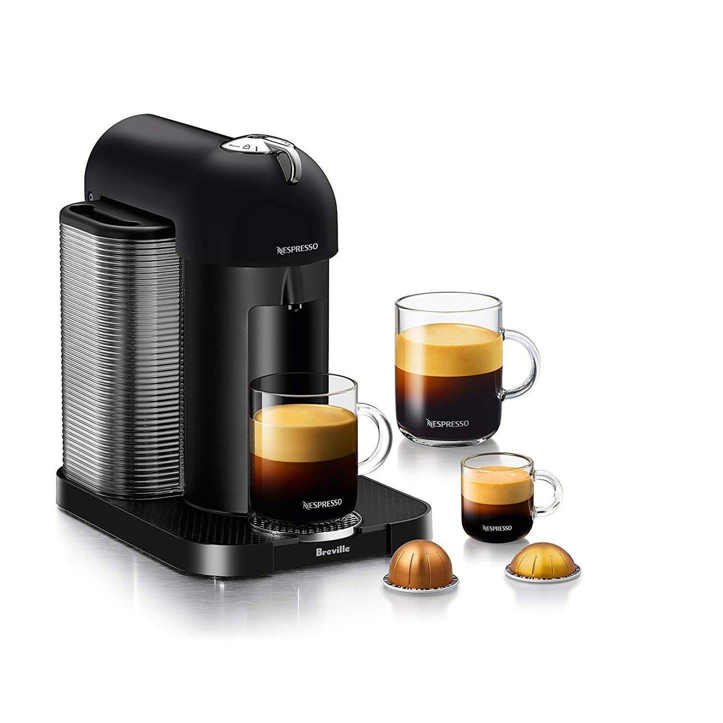 Nespresso Vertuo Coffee and Espresso Maker by Breville, Chrome with Aeroccino Milk Frother