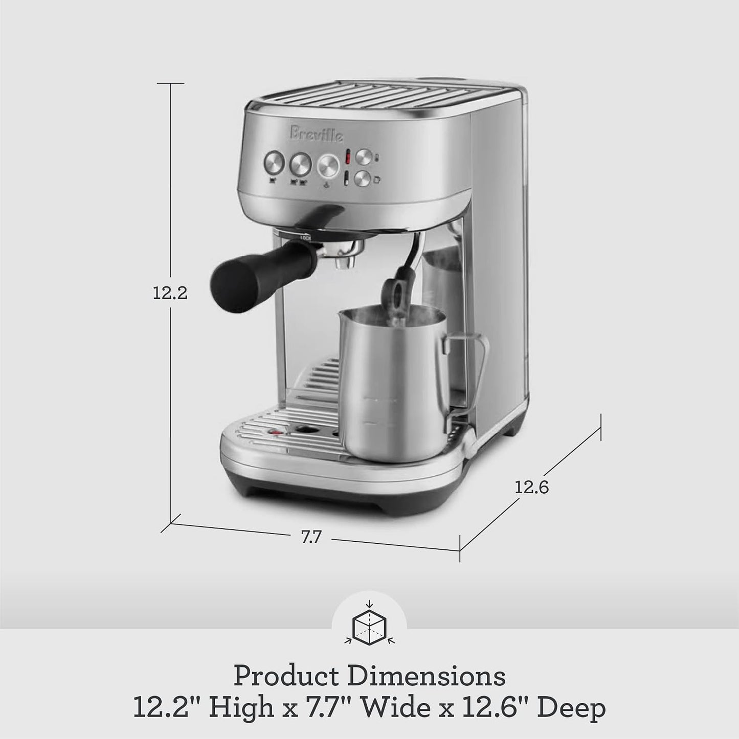 Breville BES500BSS Bambino Plus Espresso Machine, Brushed Stainless Steel | Make café-quality espresso, lattes and cappuccinos at home with this compact, semi-automatic coffee maker for home baristas