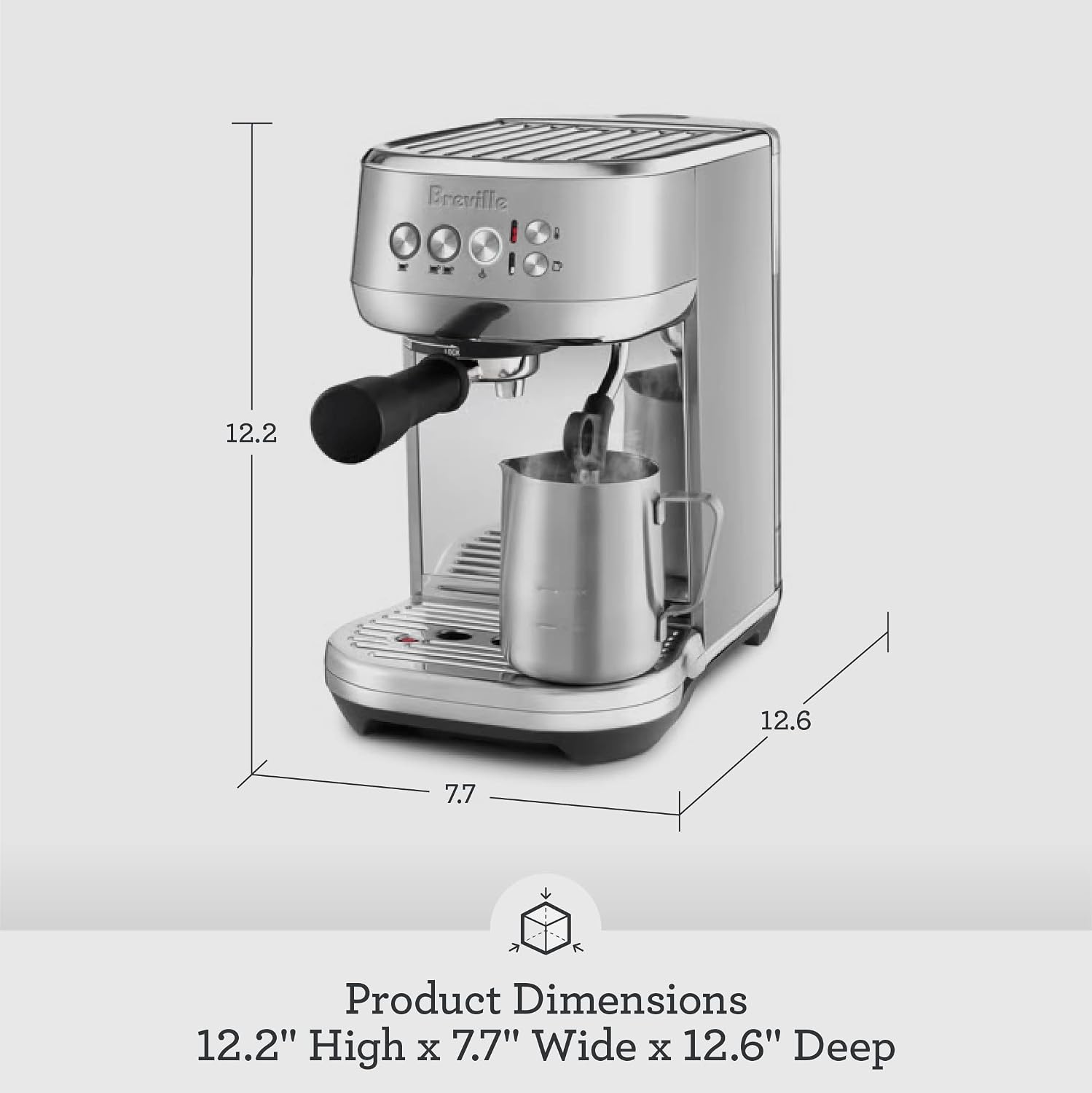 Breville BES500BSS Bambino Plus Espresso Machine, Brushed Stainless Steel | Make café-quality espresso, lattes and cappuccinos at home with this compact, semi-automatic coffee maker for home baristas