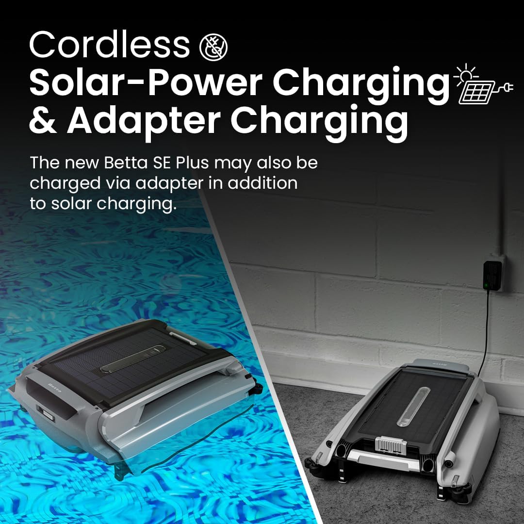 Betta SE Plus robotic skimmer operating in pool collecting leaves and pollen