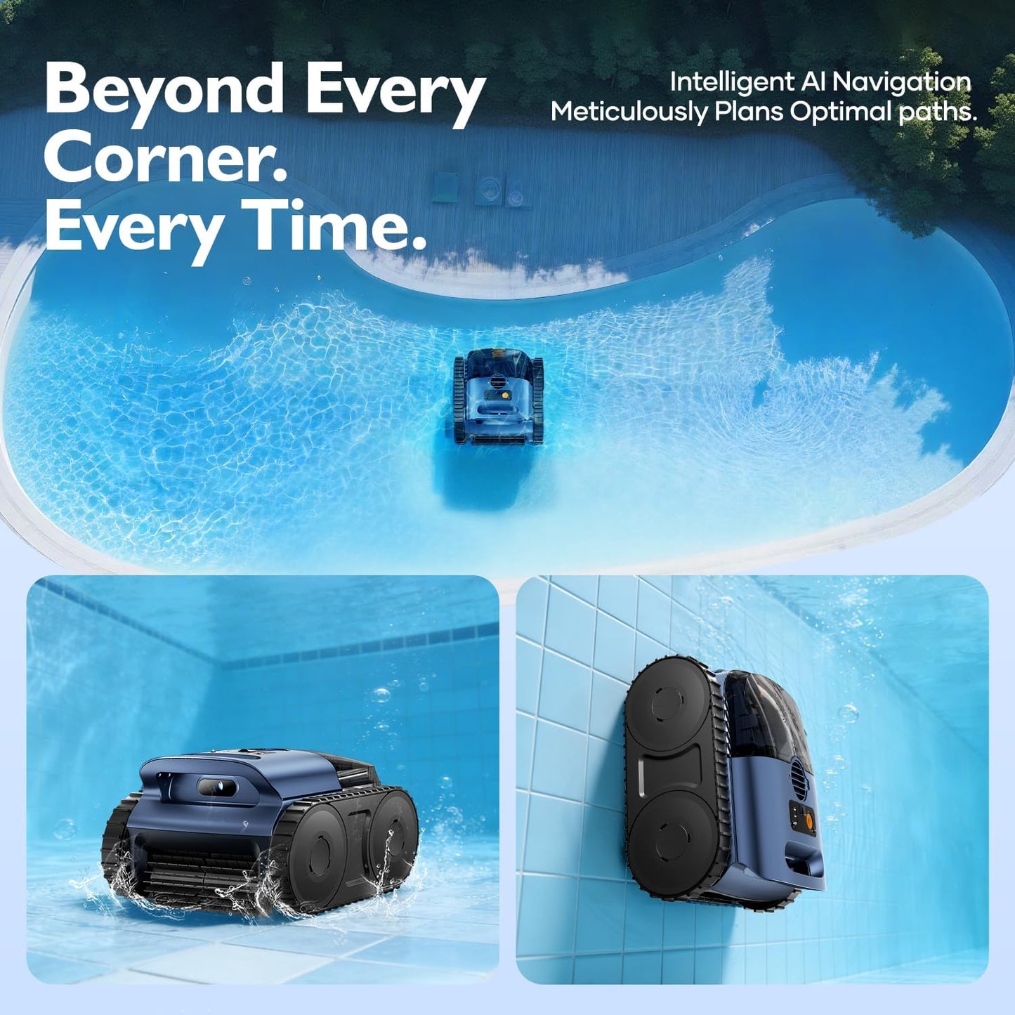 Lodoba 2026 cordless pool cleaner 190 minute runtime coverage diagram