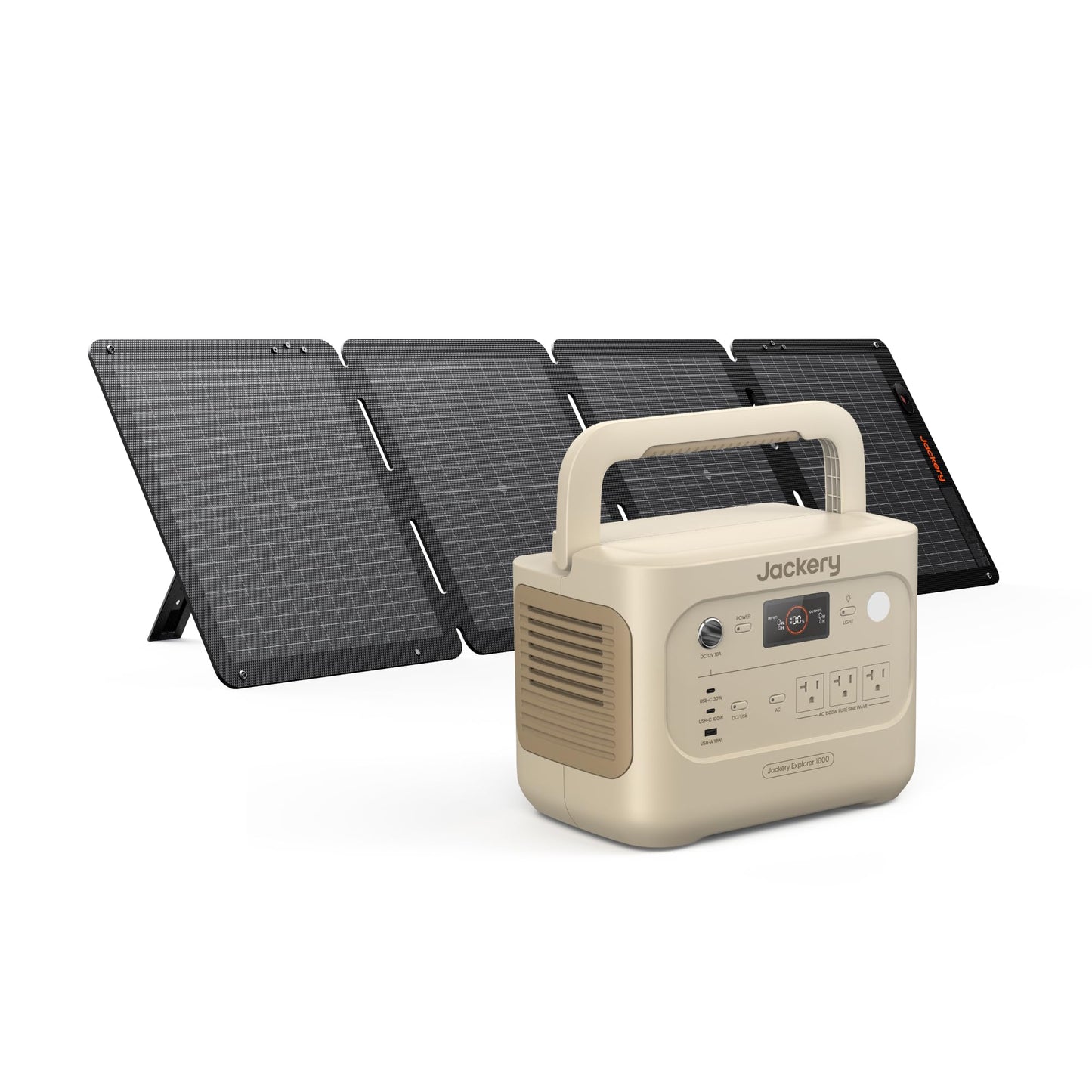 Jackery Solar Generator 1000 v2 with 200W Solar Panel,1070Wh Portable Power Station LiFePO4 Battery,1500W AC/100W USB-C Output, 1Hr Fast Charge for Outdoor,Off-Grid Living,RV,Emergency
