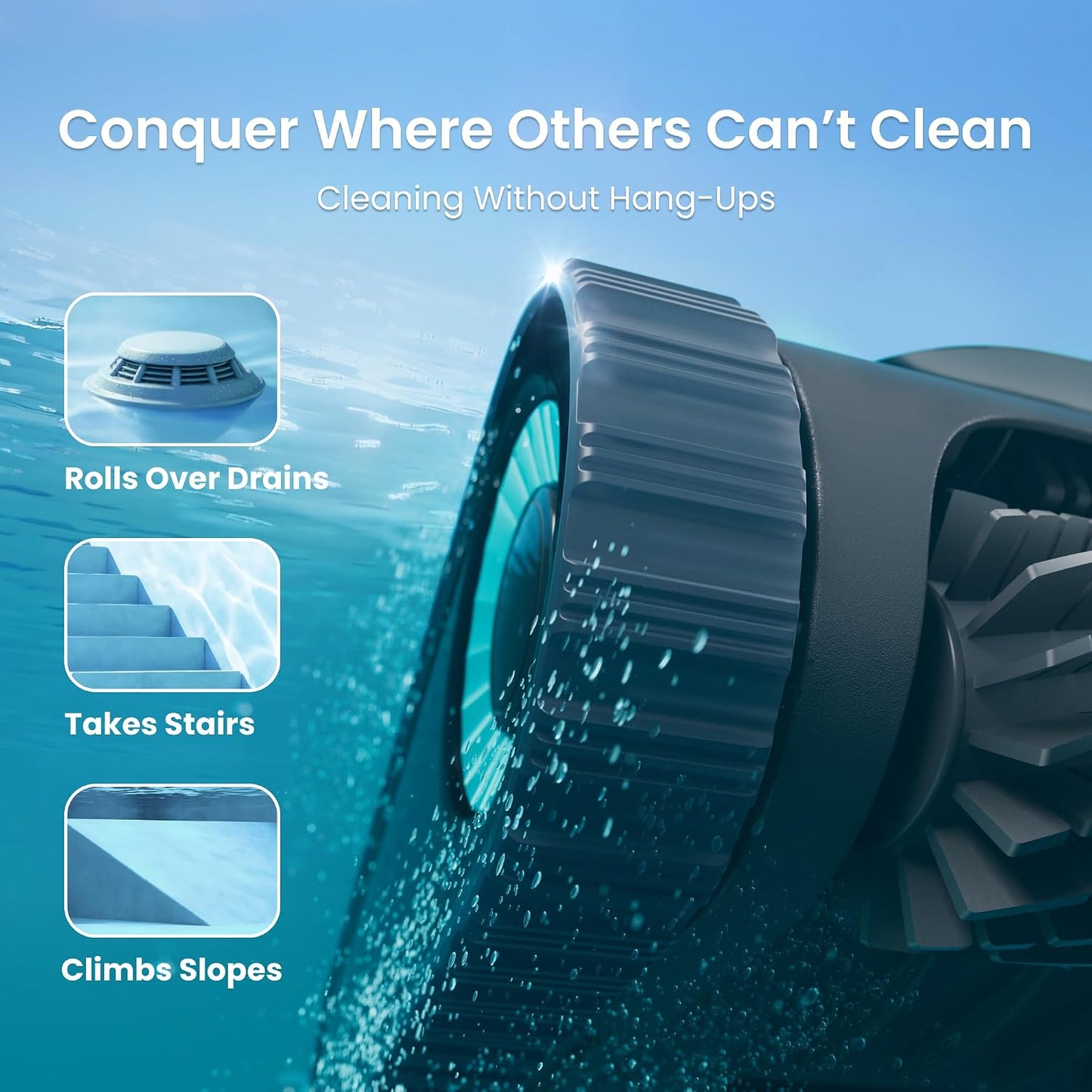 Aiper Scuba S1 dual filtration 3 micron ultra-fine and 180 micron filter