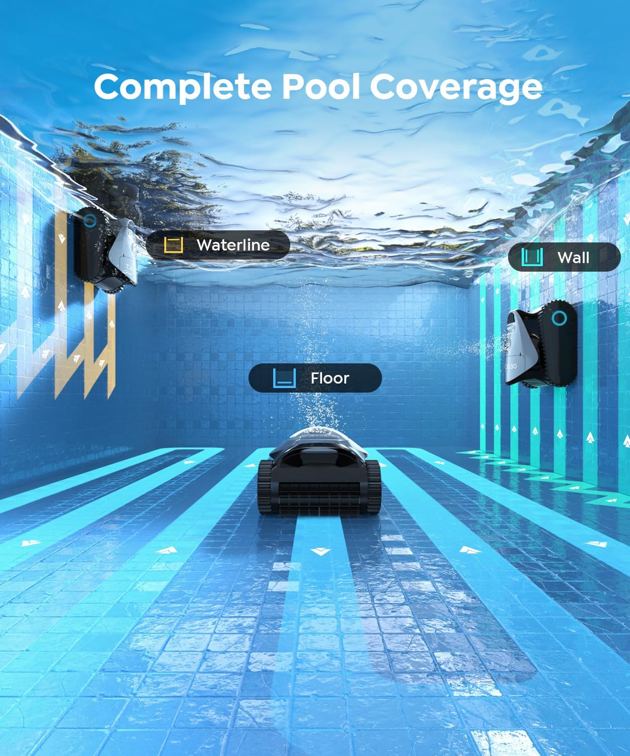 TALOSBO C1 robotic pool cleaner 7 cleaning modes app control interface