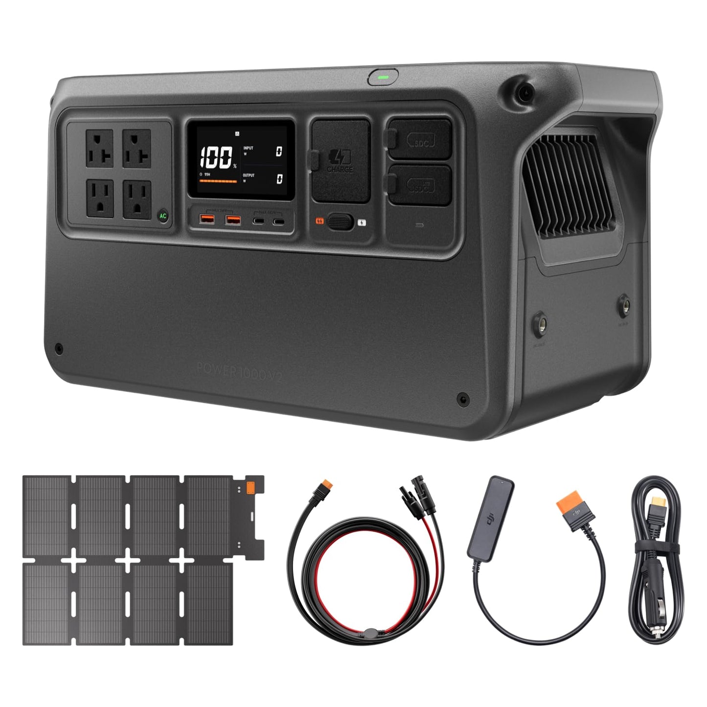DJI Power 1000 Portable Power Station, 1024Wh LiFePO4 Battery, 2200W (Peak 2600W) AC/140W USB-C Output, 23db Ultra-Silent, Solar Generator For Home Backup, Camping (Solar Panel Optional)