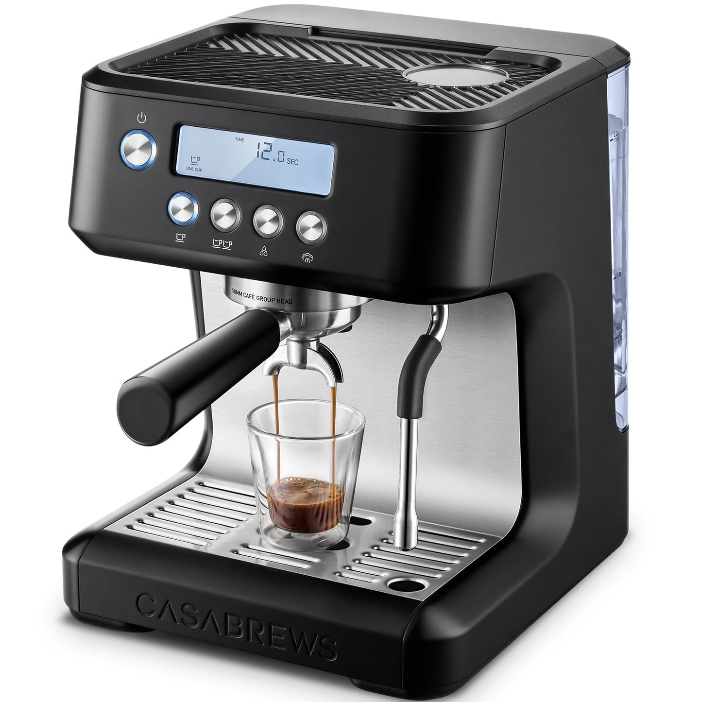 CASABREWS Ultra Espresso Machine, Barista Espresso Maker with Steam Wand | LCD Display, Custom Brew Temp, Latte & Cappuccino Machine, 20-Bar Italian Pump, Powerful Steam Wand, 73oz Removable Tank