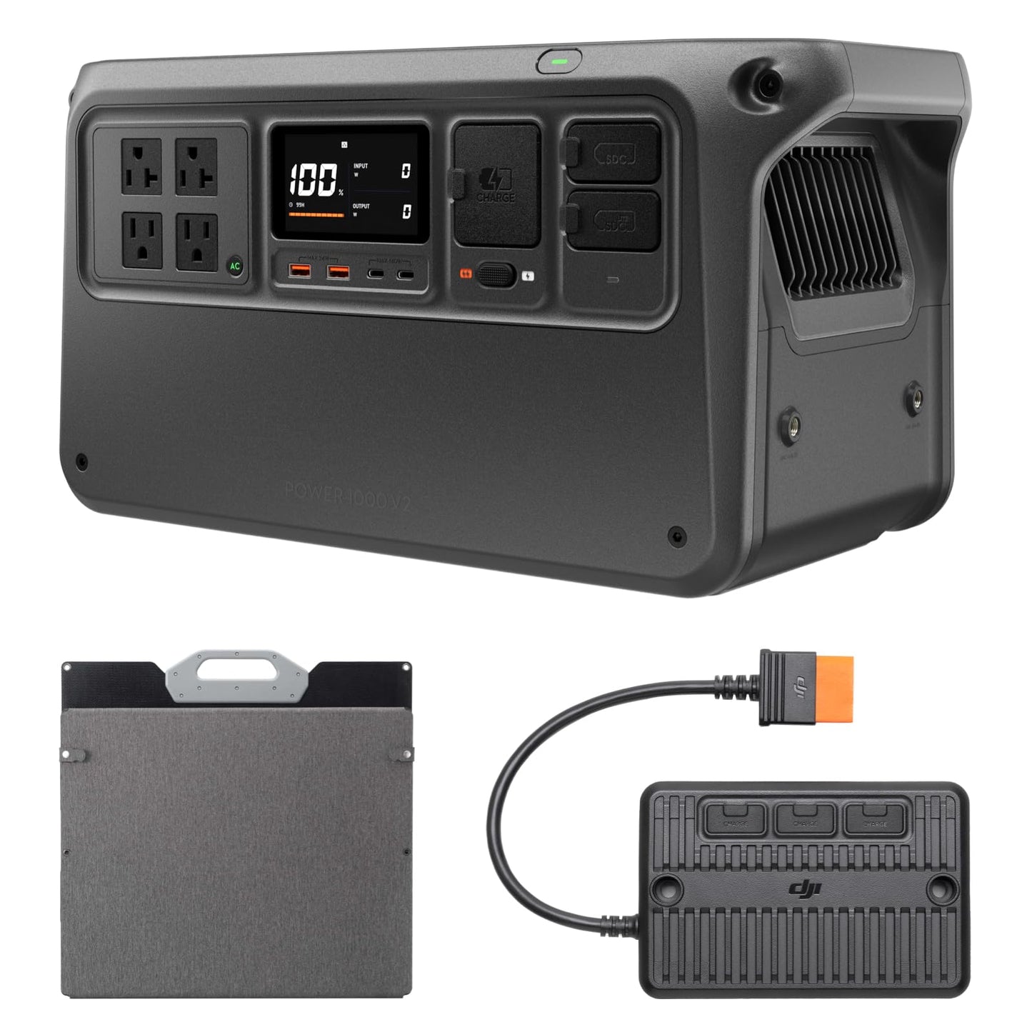 DJI Power 1000 Portable Power Station, 1024Wh LiFePO4 Battery, 2200W (Peak 2600W) AC/140W USB-C Output, 23db Ultra-Silent, Solar Generator For Home Backup, Camping (Solar Panel Optional)