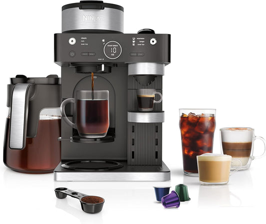 Ninja Espresso & Coffee Maker, Nespresso Capsule Compatible, Black, CFN601 | Barista System, 3 Espresso Brew Styles, Single-Serve Coffee, Built-in Frother, Espresso, Cappuccino & Latte Maker