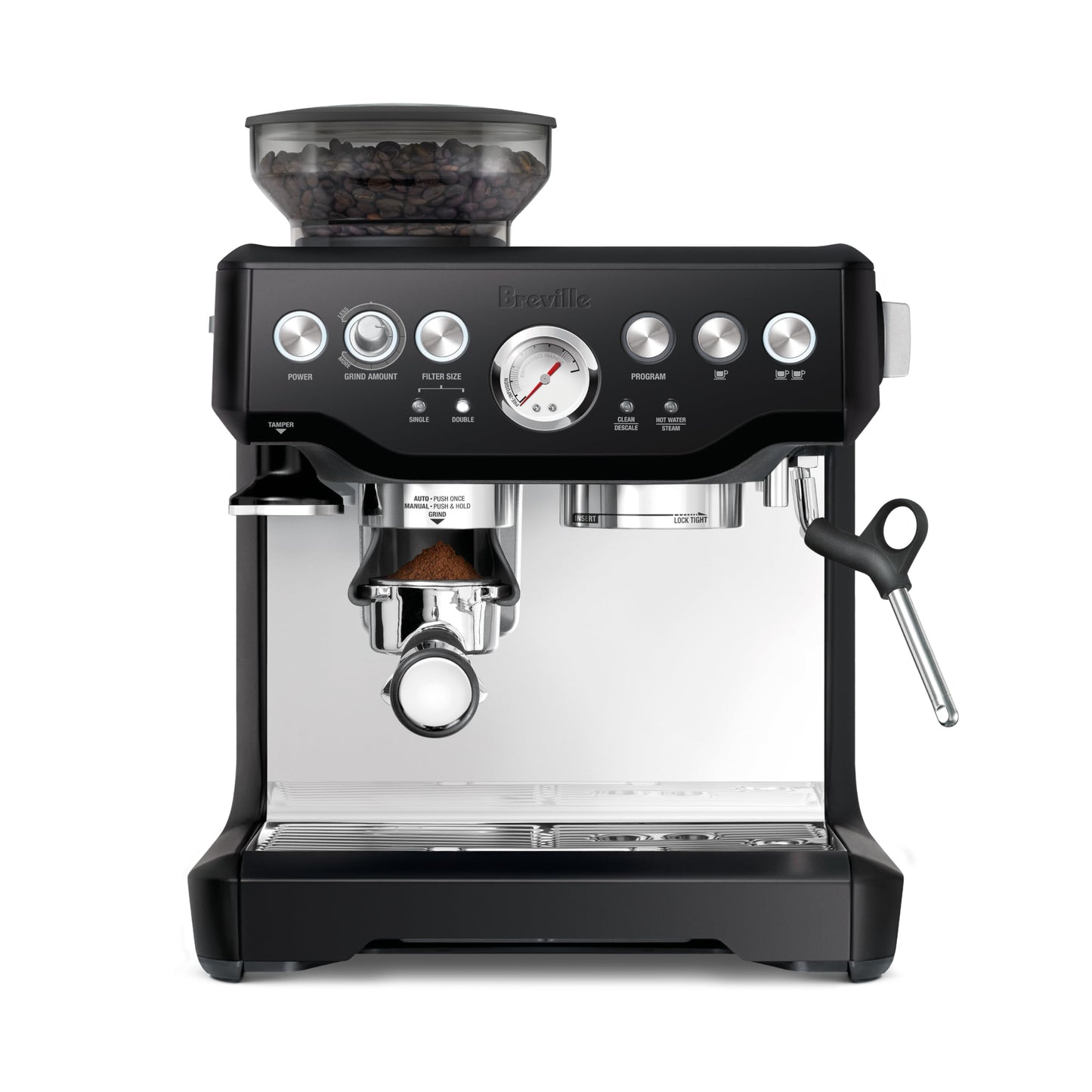 Breville BES870XL Barista Express Espresso Machine, Brushed Stainless Steel | Craft café-quality espresso shots, lattes and cappuccinos at home with this manual coffee maker with built-in grinder