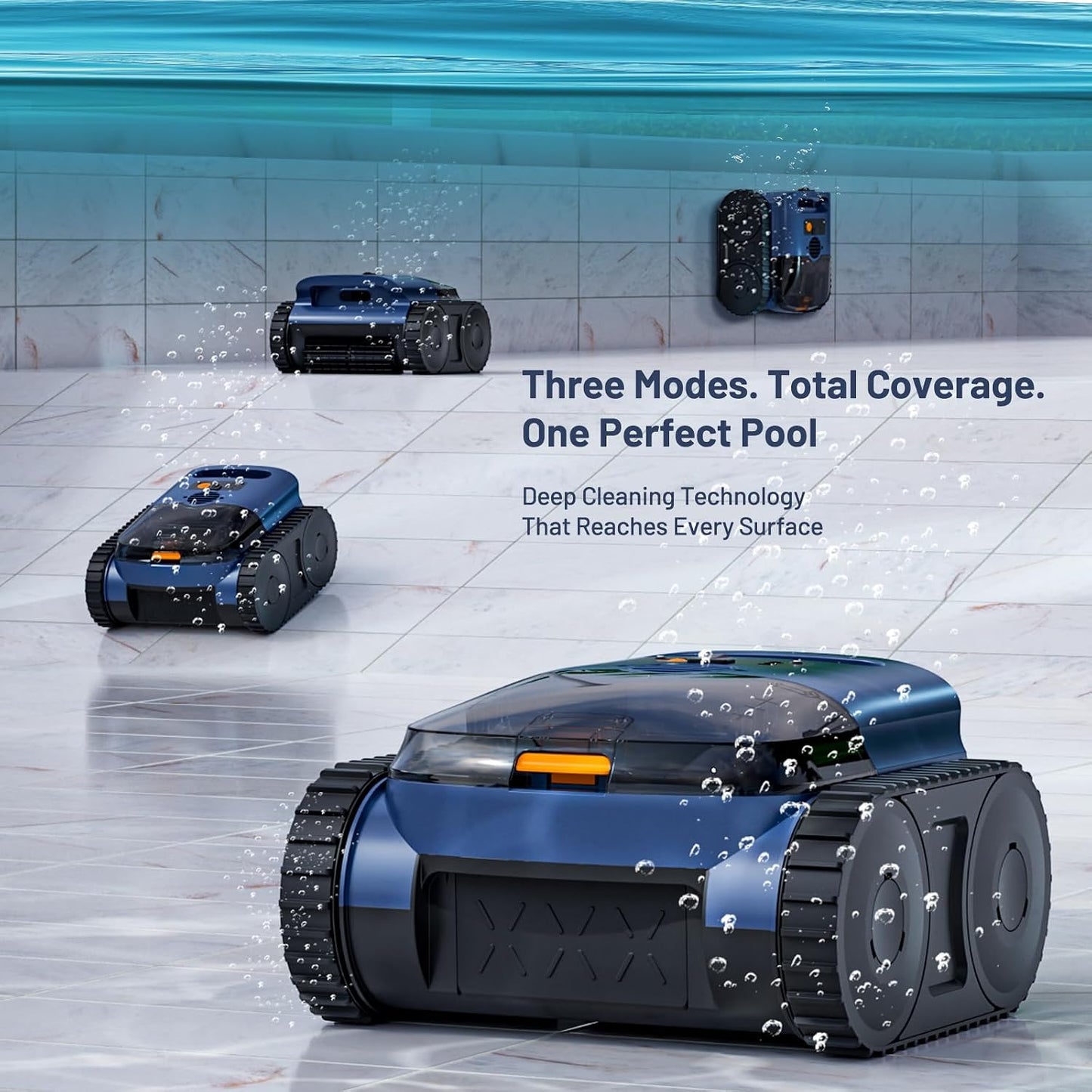 MOREBOT SAT 25 self-parking at pool edge low battery auto return