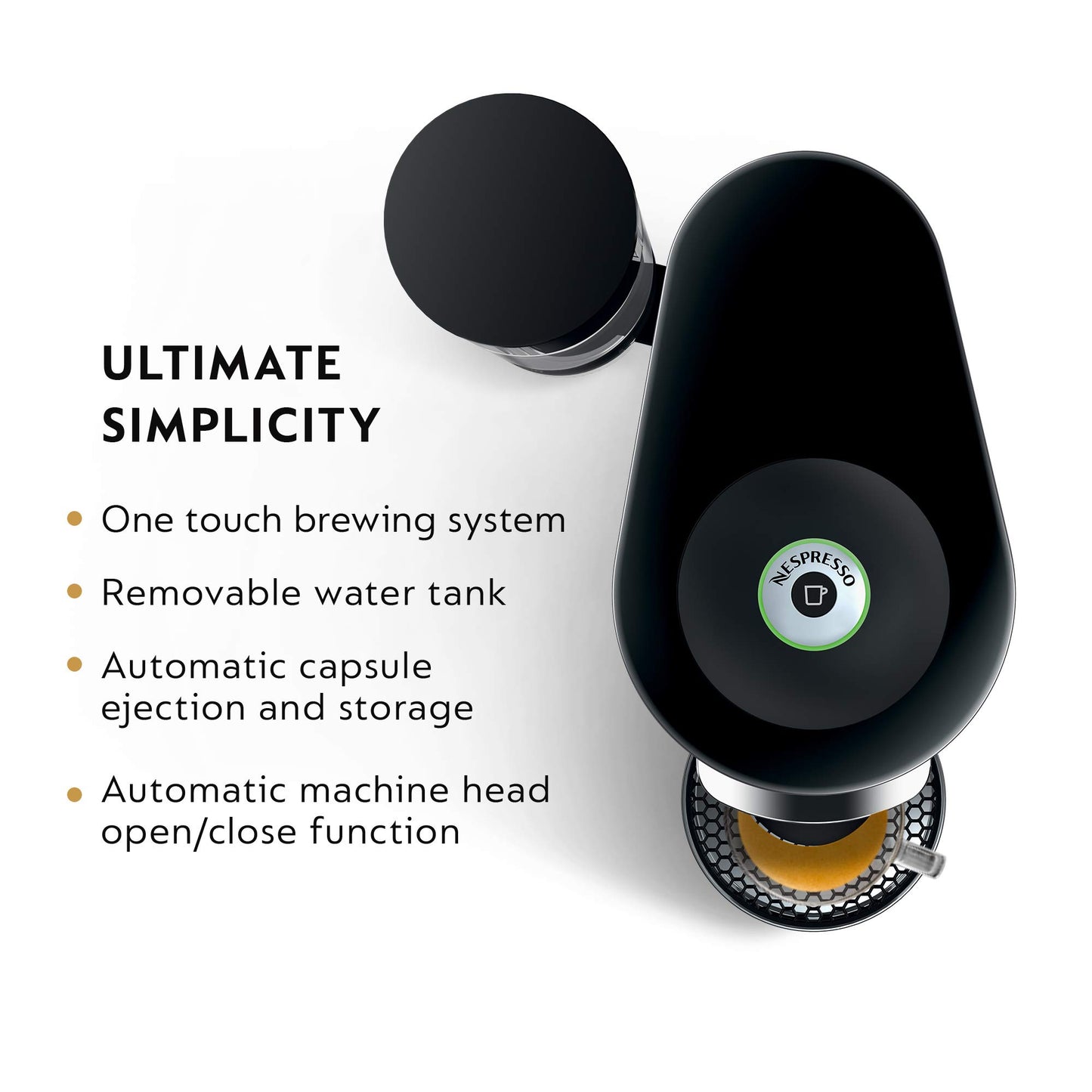 Nespresso Vertuo Plus Deluxe Coffee & Espresso Maker by De'Longhi, Black | Piano black coffee machine. Brews 4 cup sizes: 5 and 8 oz. coffee, plus single and double espresso, at the touch of a button.