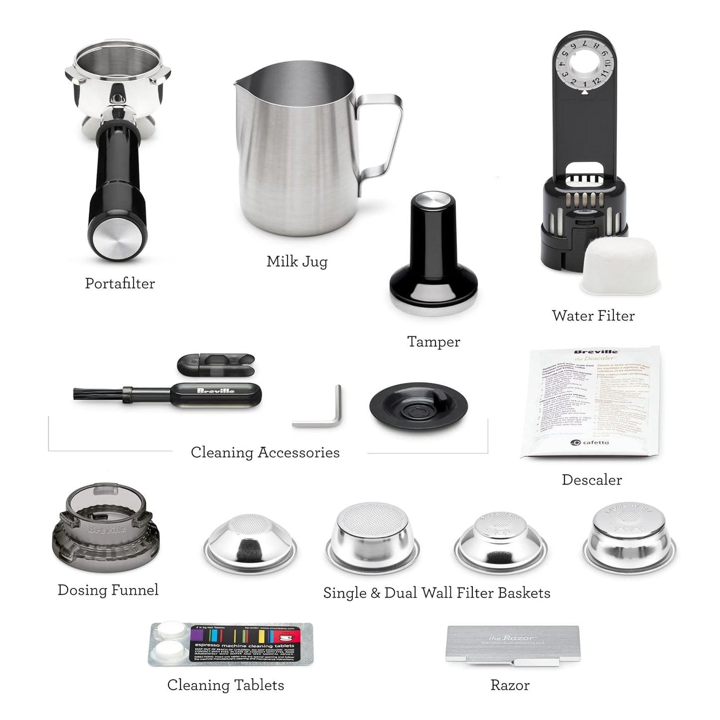 Breville BES870XL Barista Express Espresso Machine, Brushed Stainless Steel | Craft café-quality espresso shots, lattes and cappuccinos at home with this manual coffee maker with built-in grinder