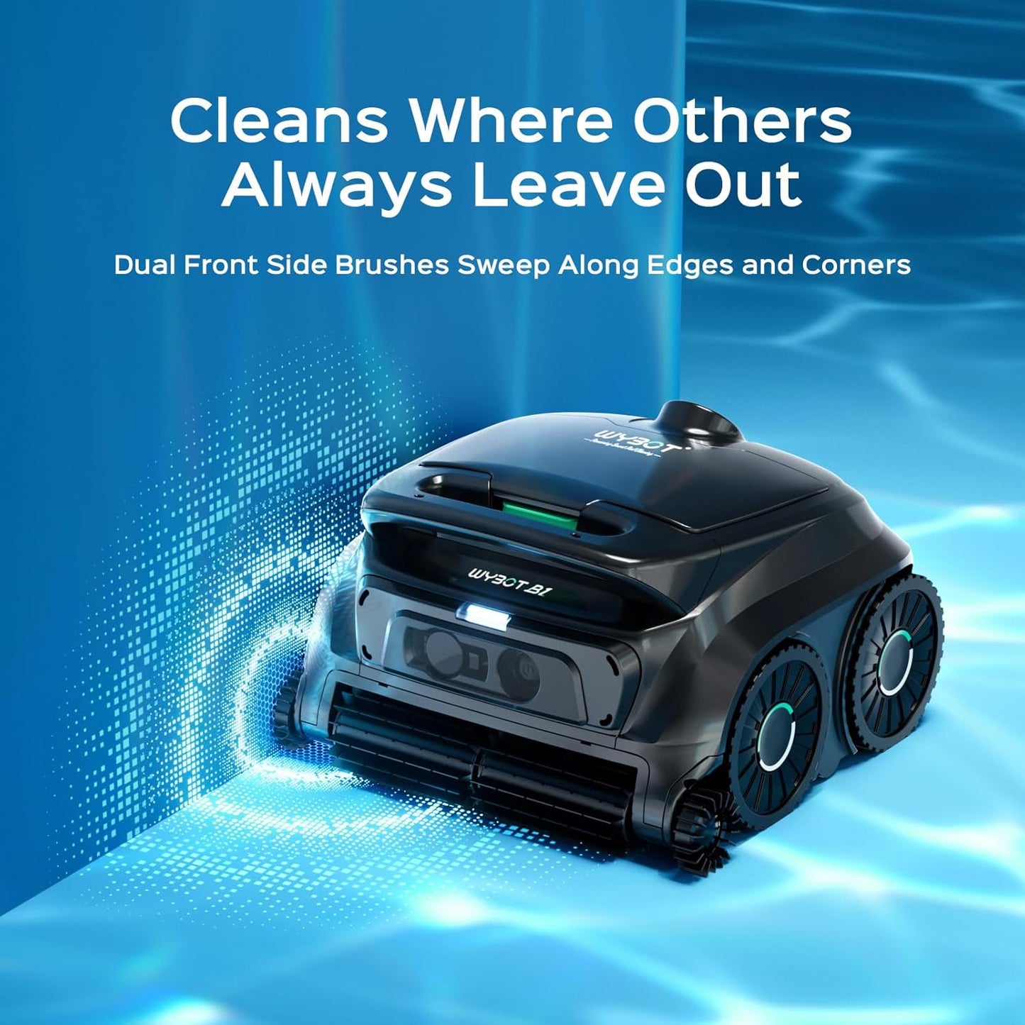 WYBOT B1 WYBOT app interface showing 5 cleaning modes on smartphone