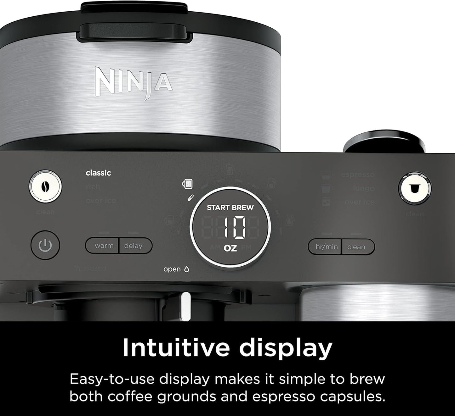 Ninja Espresso & Coffee Maker, Nespresso Capsule Compatible, Black, CFN601 | Barista System, 3 Espresso Brew Styles, Single-Serve Coffee, Built-in Frother, Espresso, Cappuccino & Latte Maker