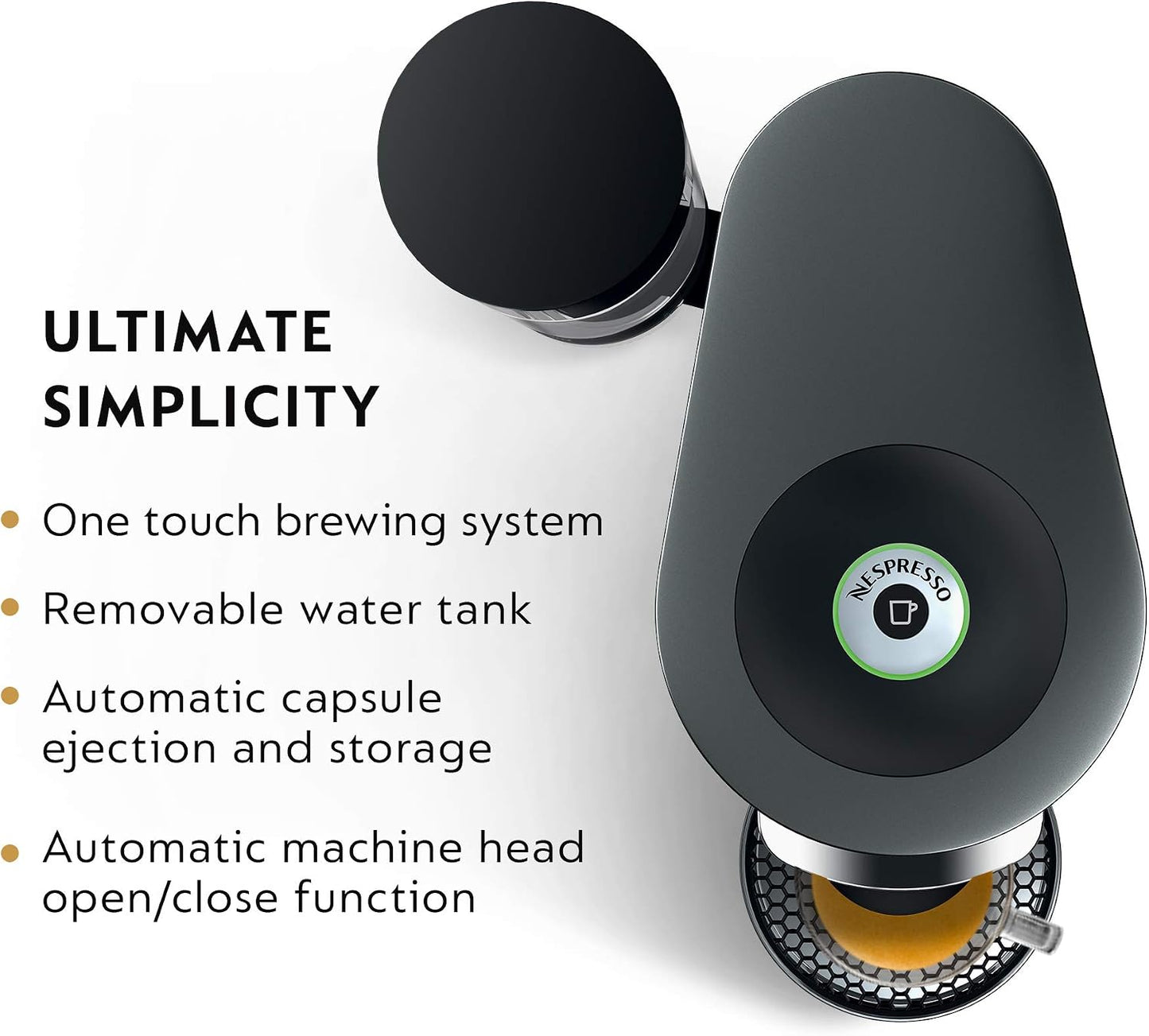 Nespresso Vertuo Plus Coffee & Espresso Maker by De'Longhi, Silver | Titan coffee machine. Brews 4 cup sizes: 5 and 8 oz. coffee, plus single and double espresso, at the touch of a button.