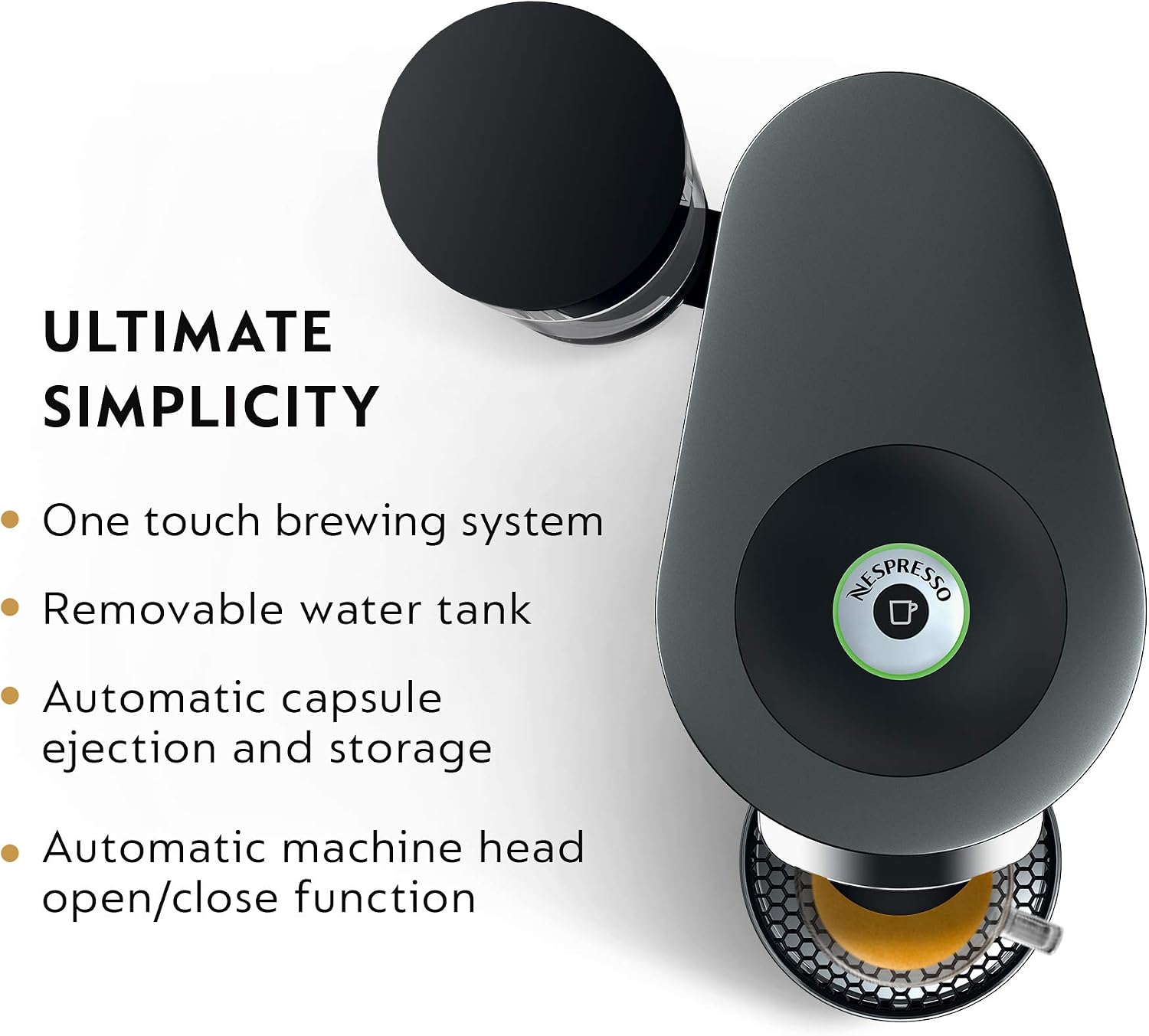 Nespresso Vertuo Plus Coffee & Espresso Maker by De'Longhi, Silver | Titan coffee machine. Brews 4 cup sizes: 5 and 8 oz. coffee, plus single and double espresso, at the touch of a button.
