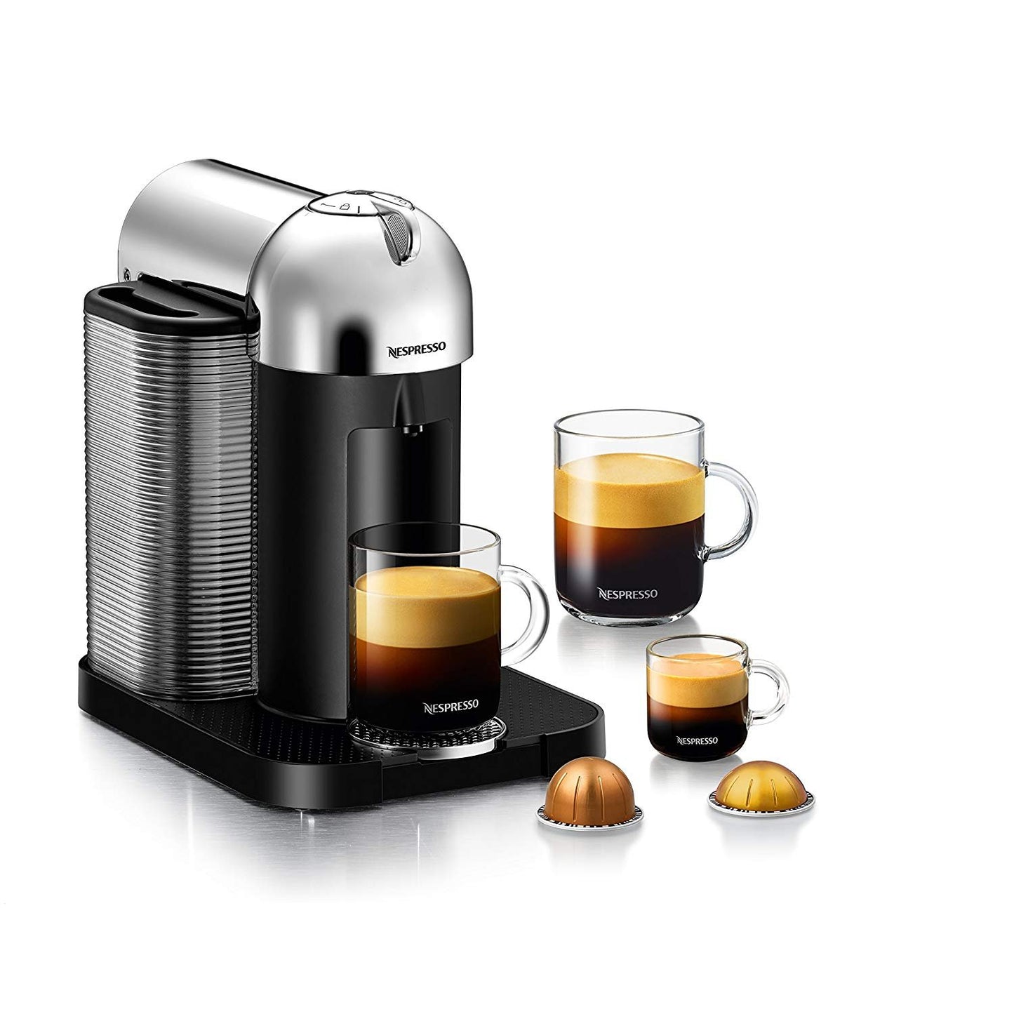 Nespresso Vertuo Coffee and Espresso Maker by Breville, Chrome with Aeroccino Milk Frother