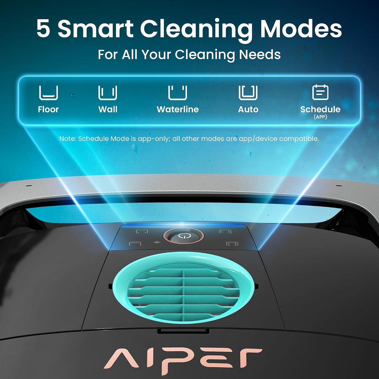 Aiper Scuba S3 removing scum ring and sunscreen film from pool waterline