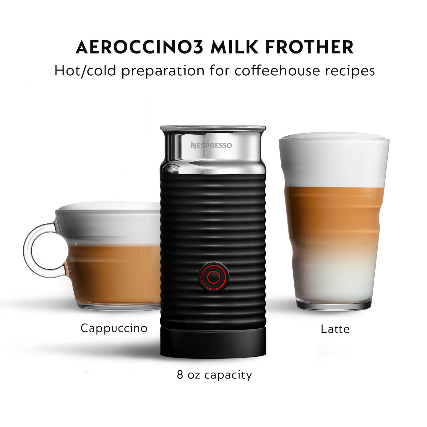 Nespresso Vertuo Plus Deluxe Coffee & Espresso Maker by De'Longhi, Black | Piano black coffee machine. Brews 4 cup sizes: 5 and 8 oz. coffee, plus single and double espresso, at the touch of a button.
