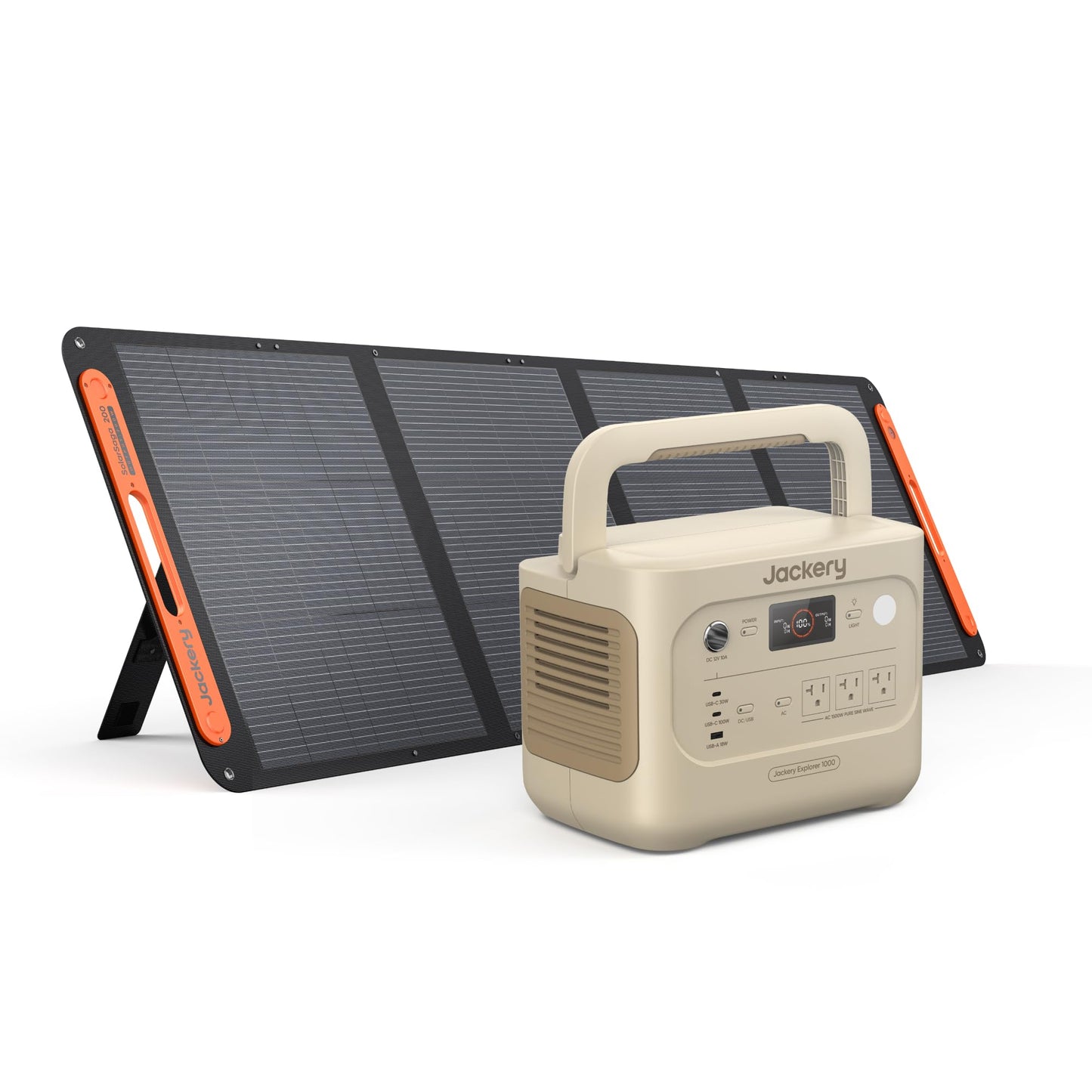 Jackery Solar Generator 1000 v2 with 200W Solar Panel,1070Wh Portable Power Station LiFePO4 Battery,1500W AC/100W USB-C Output, 1Hr Fast Charge for Outdoor,Off-Grid Living,RV,Emergency