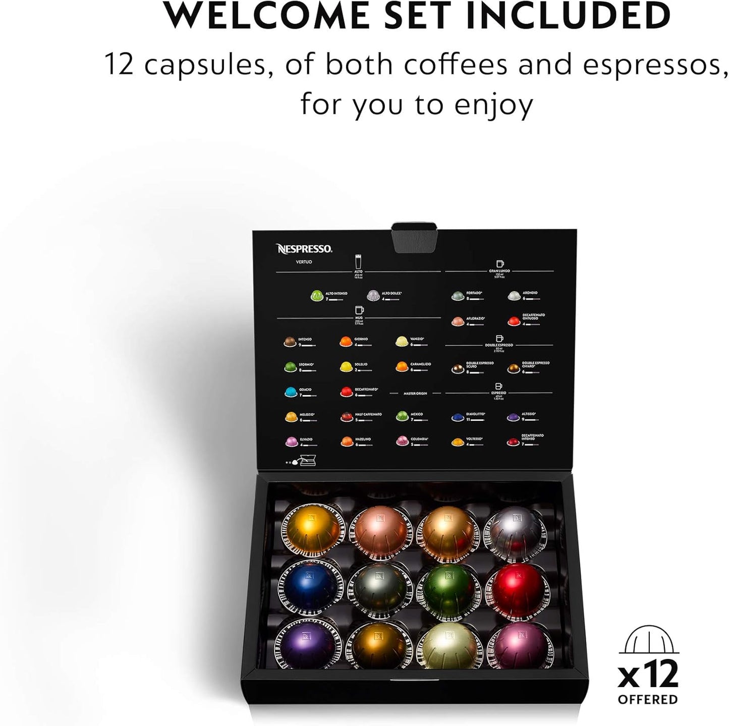 Nespresso Vertuo Plus Coffee & Espresso Maker by De'Longhi, Silver | Titan coffee machine. Brews 4 cup sizes: 5 and 8 oz. coffee, plus single and double espresso, at the touch of a button.