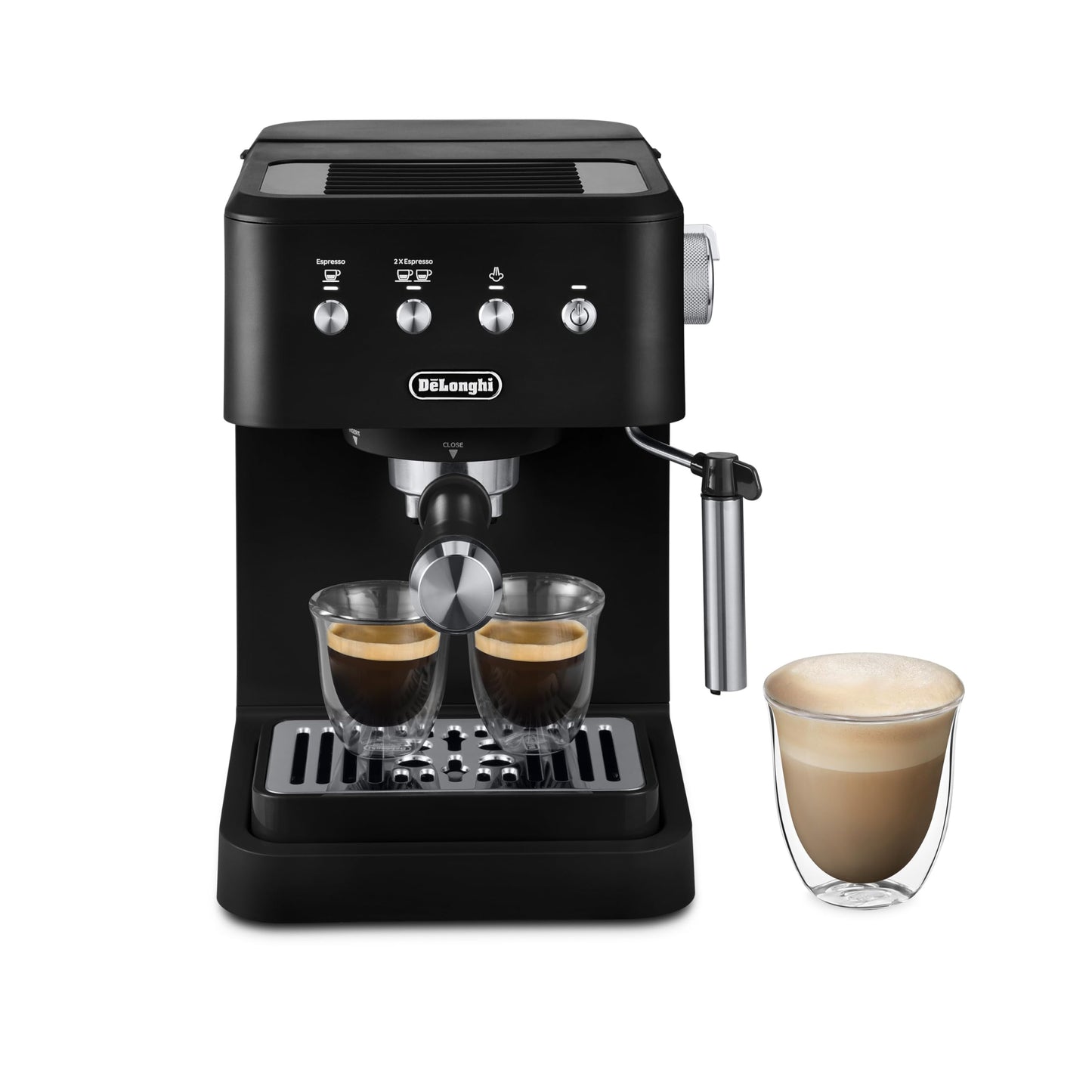 De'Longhi Classic Signature Espresso Machine, Adjustable Milk Frother | #1 Worldwide Espresso Machine Maker, Rapid Heat-Up, Preset Single & Double Espresso, Frother, Pressure Gauge, Compact Design