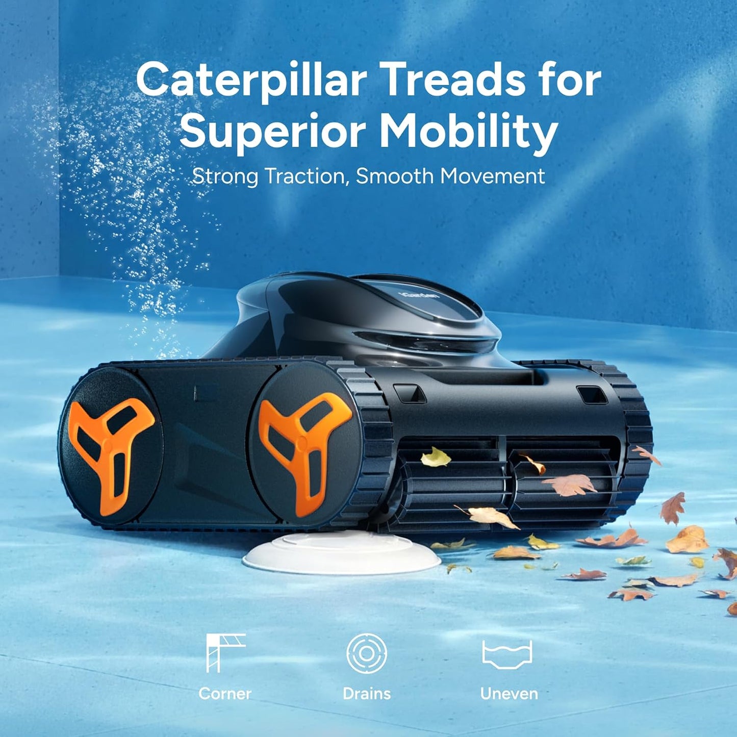 iGarden KN Series auto-park underwater near pool wall after cleaning