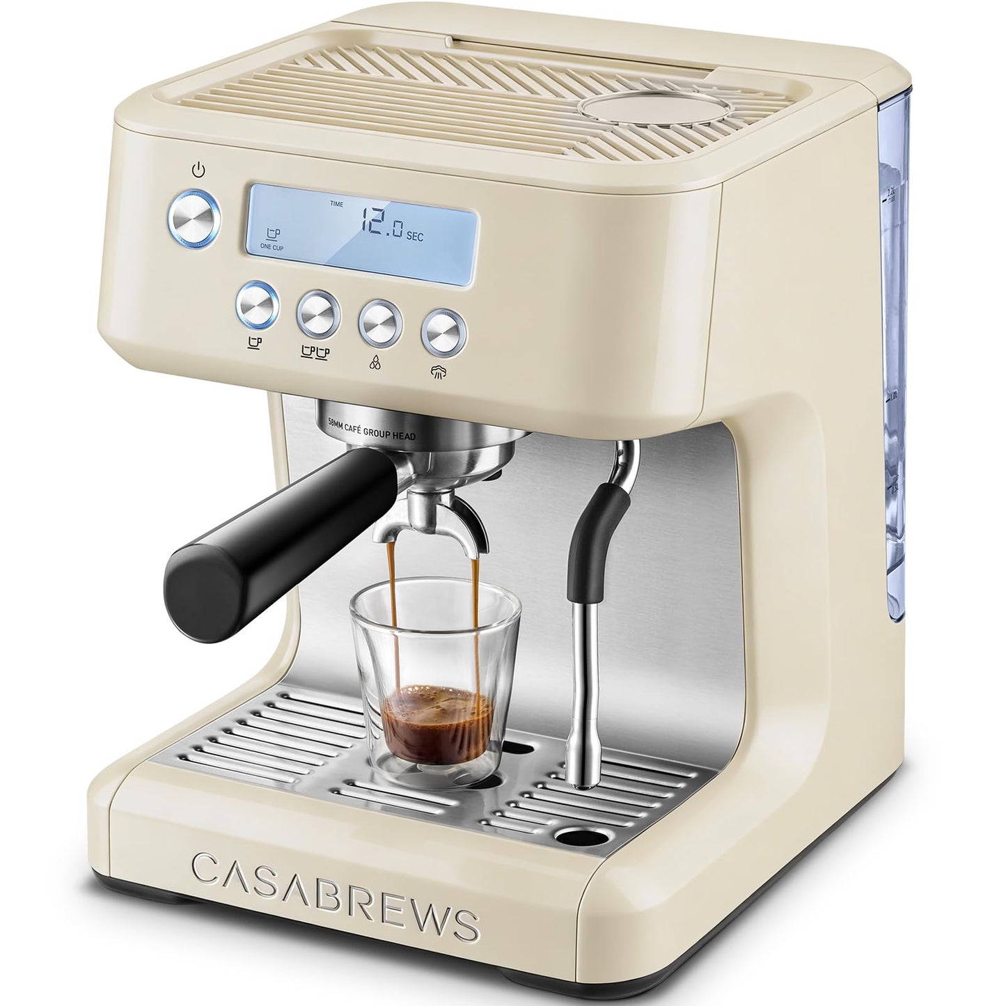 CASABREWS Ultra Espresso Machine, Barista Espresso Maker with Steam Wand | LCD Display, Custom Brew Temp, Latte & Cappuccino Machine, 20-Bar Italian Pump, Powerful Steam Wand, 73oz Removable Tank