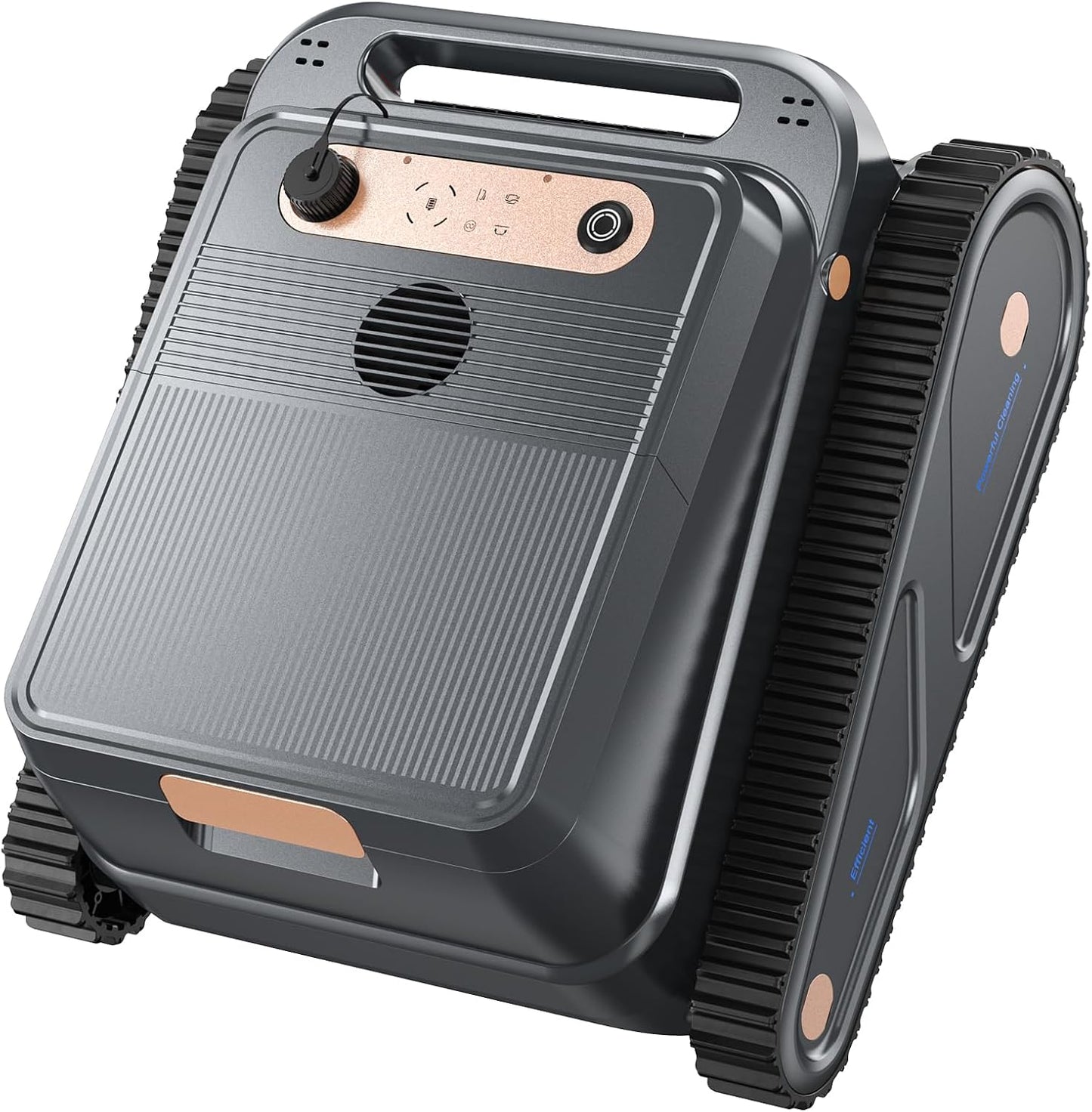 EZIOOV U8 robotic pool cleaner showing 4L top-load filter basket removal