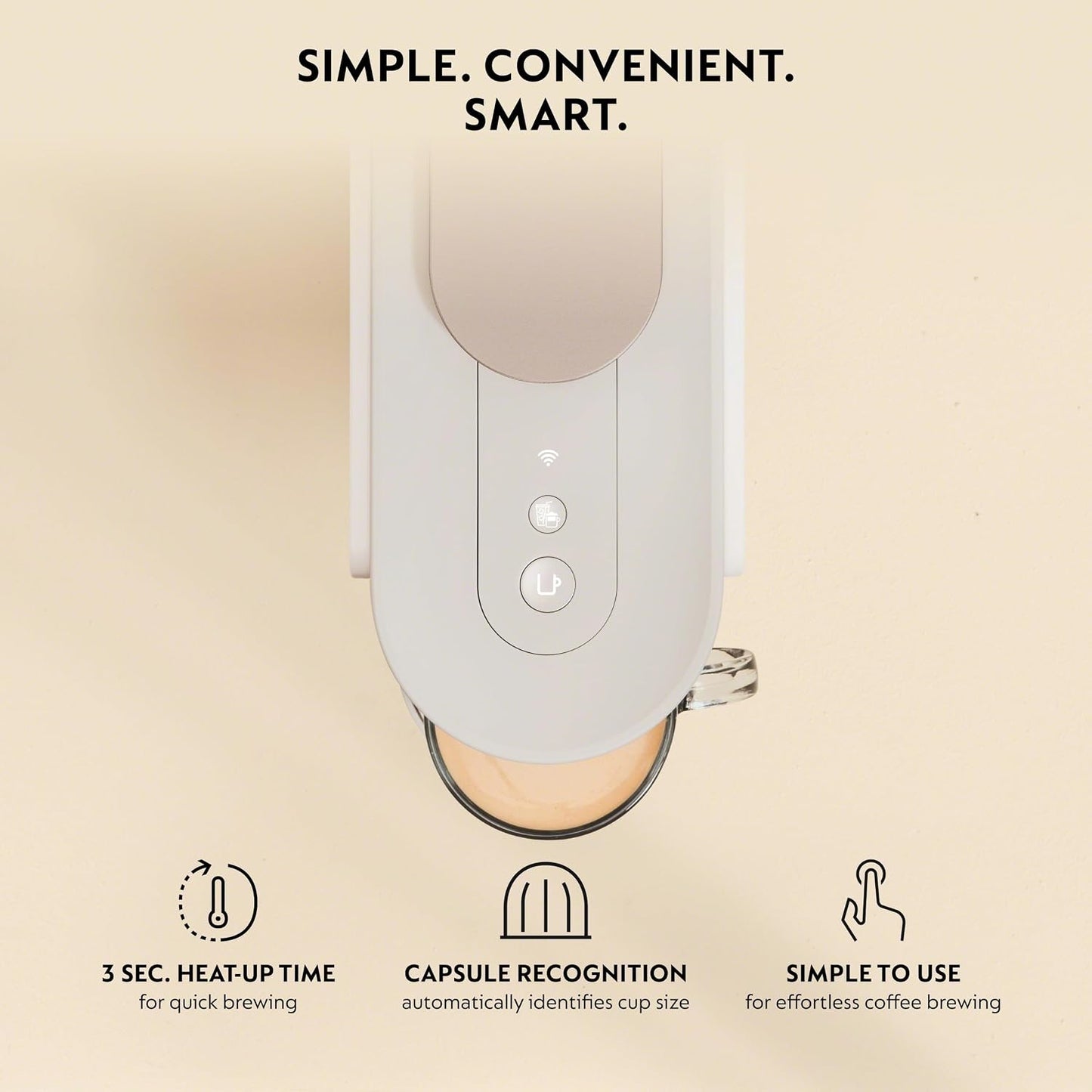 Nespresso Vertuo Up Coffee Machine with Milk Frother, White | Coffee and espresso maker by De'Longhi with 3 second start and iced mode. Aeroccino3 bundle for hot or cold milk foam.