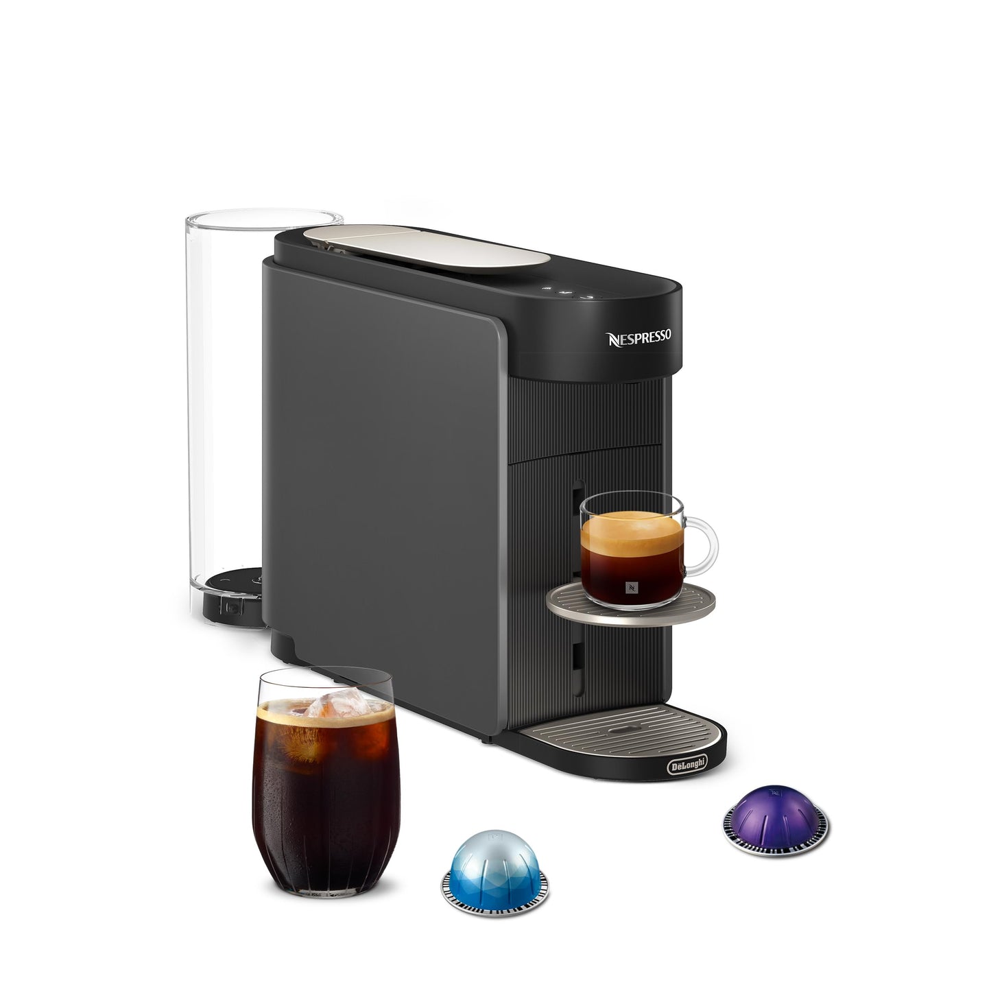 Nespresso Vertuo Up Coffee Machine with Milk Frother, White | Coffee and espresso maker by De'Longhi with 3 second start and iced mode. Aeroccino3 bundle for hot or cold milk foam.